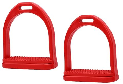 ZDAGELD Horse Riding Stirrups, Impact Proof Plastic Lightweight Safety Stirrups for Training Practice, Suitable for Beginners, Children, Deep Pattern Rubber Inserts for Increased (L)