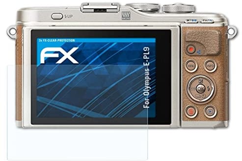 atFoliX Screen Protection Film compatible with Olympus E-PL9 Screen Protector, ultra-clear FX Protective Film (3X)