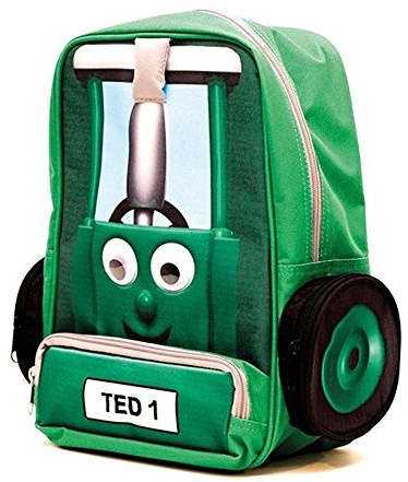 Tractor Ted Dark Green Rucksack/Backpack with Adjustable Shoulder Straps for Kids