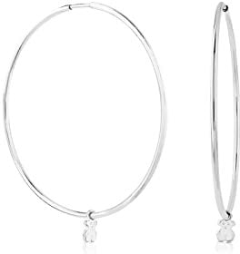 TOUS Creolen aus Sterlingsilber für Damen mit 4 cm Muster und Creolenverschluss, elegant und vielseitig, Tous Bear Collection