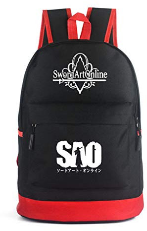 WANHONGYUE Sword Art Online Anime Cosplay Backpack Rucksack Schultasche Freizeittasche Sporttasche /2 Schwarz