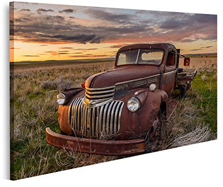 islandburner Bild Gemälde alter LKW Chevy Rahmen auf Leinwand Druck Foto Poster