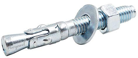 Horiznext Ancrage de cale 3/8 x 7,6 cm, pour ciment et béton uniquement, vis en acier au carbone galvanisé et boulons tire-fond (100 pièces)