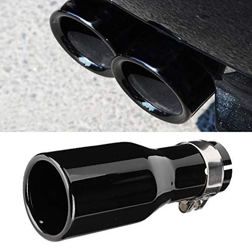 Auspuffrohrverkleidung Unifür Versal Auto Auspuffrohr Heck Hals Edelstahl Schalldämpfer Spitzen Auspuffblende mit Klemme 54-76-200mm