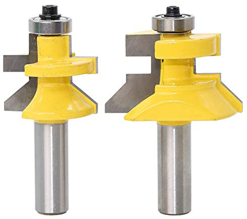 Profession Tongue and Groove V-Notch 1/2 Shank Router Bit Set 45 Degree Woodworking Milling Cutter