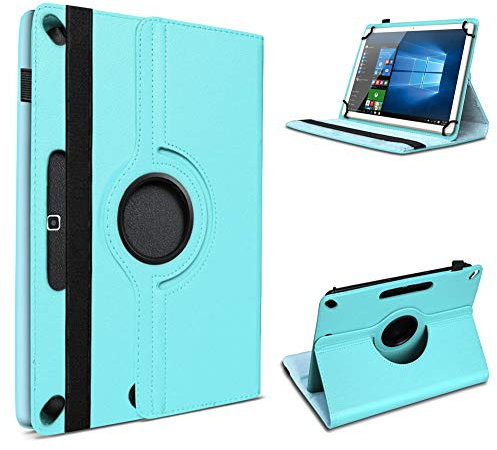 UC-Express Tablet Hülle kompatibel für Jay-tech G10.11 LTE / G10.10 Tasche Schutzhülle Cover Schutz Case 360 Drehbar Klapphülle, Farben:Türkis