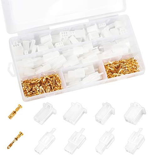 380 Pcs 2.8mm 2 3 4 6 Pin Plug Kit Automotive Electrical Wire Connectors Pin Header Crimp Male And Female Spade Wire Connectors Terminal Kits For Motorcycle Car Boats