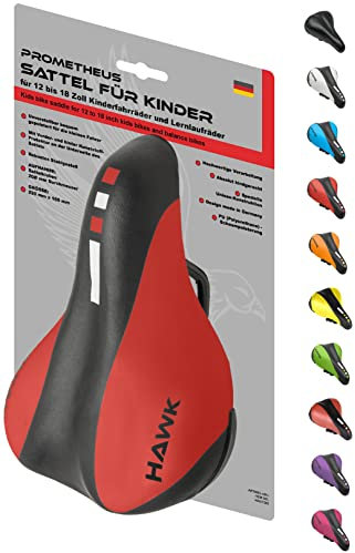PROMETHEUS BICYCLES Fahrradsattel Kinder | Kindersattel Fahrrad | Kinderfahrrad Sattel Unisex 12 14 16 18 Zoll | BMX Sattel Kinder weich bequem