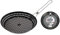 Galvog® - Padella antiaderente in metallo cromato, diametro 24 cm, colore: Nero