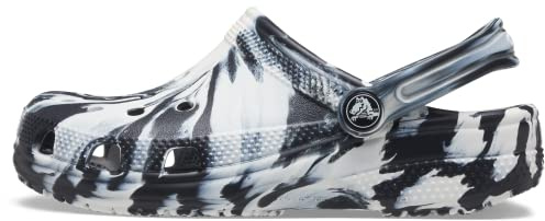 Crocs Classic Marbled Tie-Dye Clogs (Little Kid/Big Kid) Black/White 2 Little Kid M
