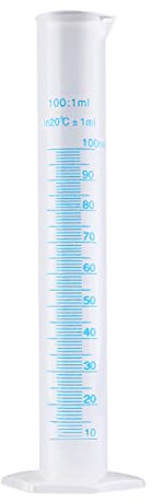 minkissy 100Ml Messzylinder Nützlich Absolvierte Messzylinder Messbecher Wissenschaft Reagenzglas für