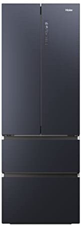 Haier HFW7720ENMB Kühl-Gefrier-Kombination/French Door/Farbe: Obsidian Black Inox / 477 Liter/MyZone Plus/Humidity Zone/Smart Home: Integriertes Wi-Fi/Auch Per HOn App Steuerbar