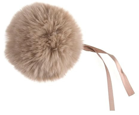 Puschel Bommel aus Kunstfell, Größe 6 cm, 13 Farben zur Auswahl (Natur)