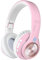 Riwbox TX8 Touch Control Bluetooth Headphones Over Ear, Matte Finish Premium Wireless Foldable Headphones with Mic TF Card Slot for Mobile/TV/PC/Home Office (Pink)