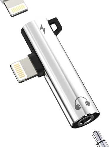 Adattatore Lightning a Jack 3.5mm Cuffie(2in1)per iPhone 14 13 Pro Max Aux Audio Cavo Accessori per Apple Auricolari Caricatore Adapter Headphone Ricarica Cavetto Sdoppiatore per iPad Autoradio Dongle
