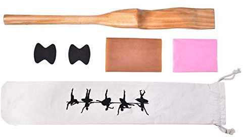 Ouitble Ballett-Fuß-Stretch-Werkzeug, Ballett-Zubehör Holz-Ballett-Tanz-Fuß-Stretcher-Bogen-Enhancer mit Gummiband