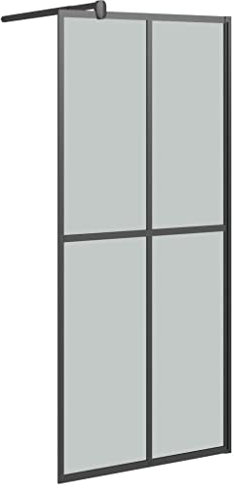 vidaXL Duschwand für Walk-in Dusche Duschabtrennung Duschtrennwand Duschkabine Duschtür Eckeinstieg Trennwand 80x195cm Dunkles Sicherheitsglas