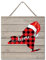 New York US State Buffalo Check Plaid Cut Out Outline 2022 Holzschilder US State Buffalo Check Plaid Santa Hat New York Hängendes Holzschild Vintage Wandkunst Schild Schilder 30,5 x 30,5 cm