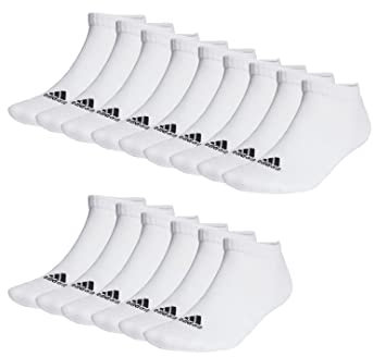 adidas 15 Paar Sportswear Low Cut Sneaker Socken Unisex Kurzsocke, Farbe:White, Socken & Strümpfe:46-48