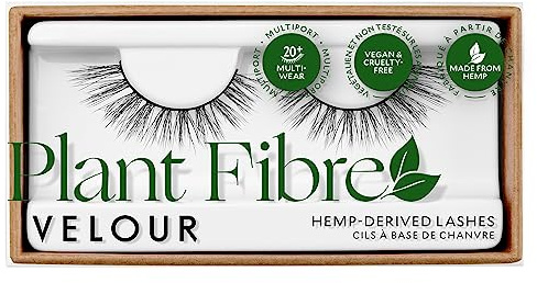 Velour Plant Fibre Eyelashes – Luxurious Hemp-Derived False Lashes - Lightweight, Reusable, Handmade Fake Lash Extensions - Wear up to 25 Times - 100% Vegan, Soft and Comfortable, All Eye Shapes