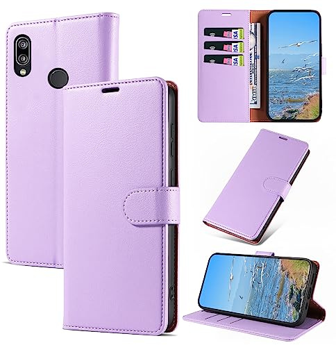 KKEIKO Hülle Kompatibel mit Huawei P20 Lite, Magnet Klappbar Handyhülle mit Kartenfach, PU Leder Stoßfest Schutzhülle für Huawei P20 Lite, Violett