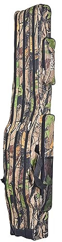 SEIWEI Portable Angeltasche Angelrute Angelgerät Tasche, Rutentasche Camouflage, 150cm Angelkoffer für Angelzubehör Angelköder [Braun]