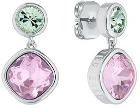 Ted Baker London Craset Crystal Drop Earrings for Women (Silver Tone/Mint and Light Rose Crystal)