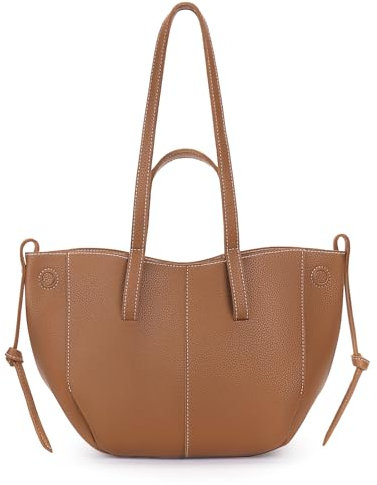 GSenhui Handtasche Klein Tote Bag Damen Weiche Leder Henkeltaschen Klein Tragetasche Damen Handbags Retro Schultertasche Braun Taschen für Reisen