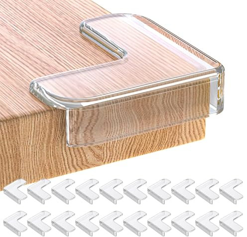 20pcsCoin de Table Protection Bebe - Protections d'angle avec Une Super Colle améliorée pour Meuble Sécurité Enfant pour Bureau, Berceau, Cheminée, Table, Coins & Bords Molles