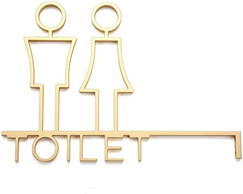 SnamicE Toilettenschild, Badezimmerschild-Dekoration, Toilettenschild aus gebürstetem Aluminium, Toilettenschild mit Pfeil (B) (A) (A)