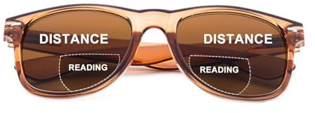 SKYWAY Bifokale Lesesonnenbrille für Damen Herren, Modische Klassische Lesebrille mit Federscharnier, UV400 Schutz, +1.5,Braun