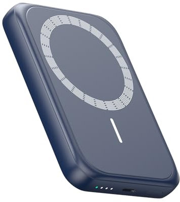 Bilivein Magnetische Power Bank 10000mAh - Induktives PowerBank - 20W Schnellladen Tragbares Ladegerät mit USB C Eingänge&Ausgang - PD QC 3.0 Externer Akkupack für iPhone (Blau)