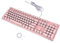 Homoyoyo Cherry Pink Mechanical Gaming Keyboard Retro Punk Keyboard Wired Ergonomic Design