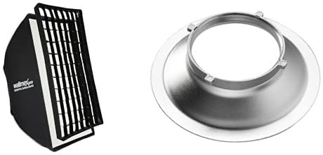 Walimex pro Essential Softbox 60x90cm + Softboxadapter für Multiblitz P-Bajonett, um 360° drehbar, einfacher Aufbau, inkl. Grid, Bowens Adapter und Transporttasche, ideal für Produktfotografie