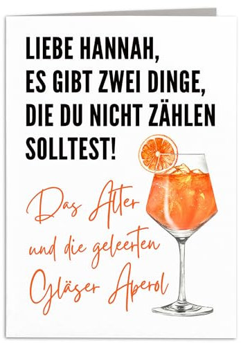 Aperol Karte personalisiert Geburtstagskarte lustiges Geschenk Geburtstag Frau Freundin Klappkarte Geschenkkarte 10,5 x 14,8 cm