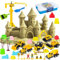 Umllpet Magic Sand Für Kinder, Kinetischer Sand Set mit 32 pcs Baustelle Spielzeug und faltbarem Koffer & 1kg Sensorisches Sandspielzeug für Jungen Mädchen 3-8 Jahre | Geschenk für Ostern/Geburtstag