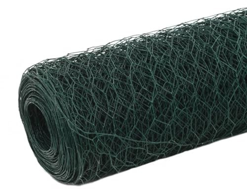 Gartendekoration Sichtschutz Zaun Bauzaun Sichtschutz Wühlmausgitter - Drahtzaun Stahl mit PVC-Beschichtung 25x1,5 m Grün für Camping Höfe Garten Parks