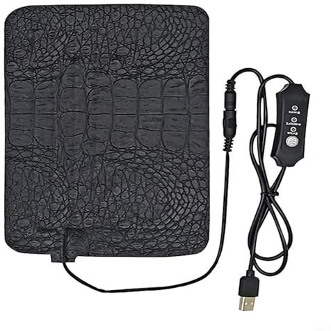 Aprilsunnyzone 5V USB Heat Mat,For Reptile,Pet Heating Pad,Warming Pad,With Adjustable Temperature,Heat Mat With Thermostat,22X15.5cm,33X18cm,Stable Temperature (S)