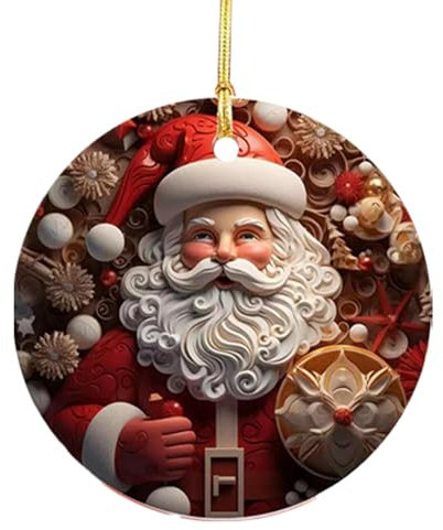 Ornamento per albero di Natale a forma di orso, albero di Natale animali ornamentali, stampa su entrambi i lati, decorazione per porta