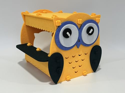 Cat House Indoor Large Cat Cave XXL 45 x 44 x 38 (cm) Cat House Cave for Sleeping, Playing and Hiding Cat Sleeping Place Petix (Owl Cave) (Yellow, XXL)