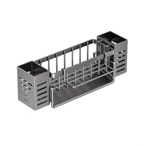 Estante autodrenante para fregadero, escurridor de platos, organizador de fregadero de cocina, estante de drenaje para jabón, soporte de esponja para lavaplatos para organizador de fregadero de cocina