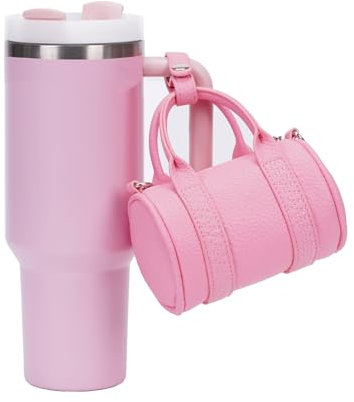 BBIQI Mini Stanley Cup Keychain for Stanley Purse Cute Stanley Cup Accessories Tumbler Bag Charm Mini Tote Bag for Women, Pink, Mini
