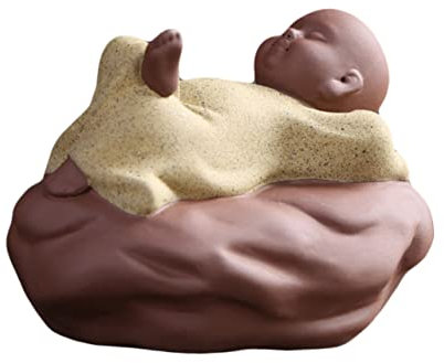 KAILIKETIY Kleine Buddha Statue Aus Zen Monk Figur Für Teedekoration Kreative Tischornament Für Wohnzimmer Und Meditationsraum Stilvolle Buddha Deko