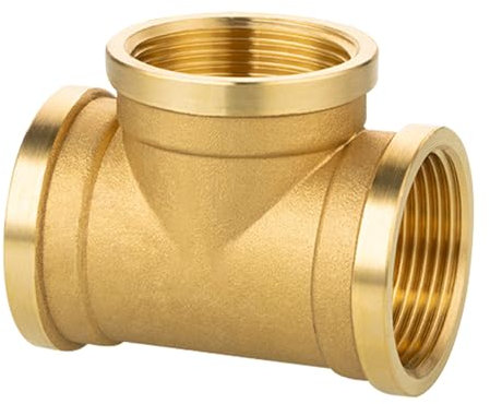 1 pezzo a T in ottone 1 1/4 pollici, G1 1/4 pollici (diametro 39,5 mm) IG Raccordo a T 90°, raccordo a T in ottone, filettatura interna per acqua potabile, raccordo filettato in ottone