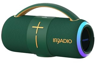 IRRADIO IR-H68, Cassa Bluetooth, Diffusore Wireless Colorato e Potente, Suono Hi-Fi, luci LED RGB, Impermeabile IPX6, 50W di Potenza, Funzione True Wireless Stereo, Ideale per l’Ascolto Indoor e Outdo