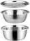 Bassine multifonctionnelle en acier inoxydable 3 pièces 3 en 1 : passoire râpe et égouttoir avec bol mélangeur et trancheuse pour la cuisson le stockage des aliments.