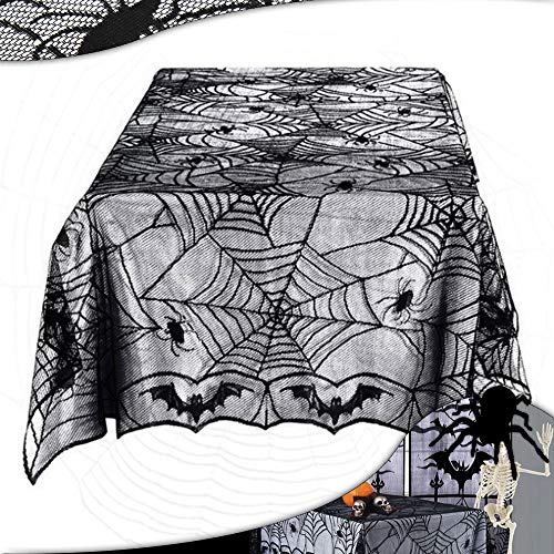 Tischdecke mit Spinnennetz-Design, Halloween Gruselige Tischdecke, Halloween Tischdeko Spinnen Netz für Karneval Halloween Party Dekoration