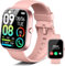 Smart Watch for Men Women Answer/Make Calls, 1.91 Fitness Watch with Heart Rate/Sleep Monitor/Step Counter, 110+ Sports Activity Fitness Trackers, IP68 Waterproof Smartwatch for iOS Android, Pink