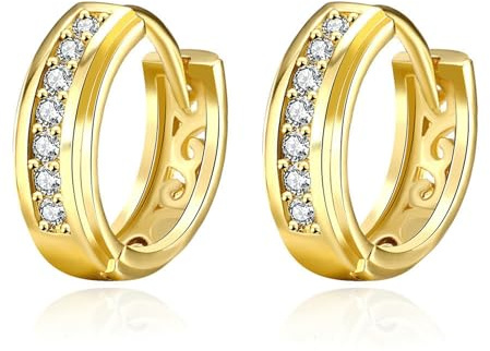 Tolldek 18 Karat 750 Gelbgold Ohrringe Echtgold Schmuck, Diamant Klassiker Creolen, 18K Gold Ohrstecker Damen Vintage Echtgold Schmuck