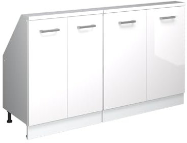 Vicco Dachschrägenschrank Rion, Weiß/Weiß Hochglanz, 2er Set